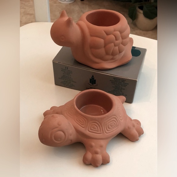 🎉PartyLite Set of 2 Terra Cotta Clay Tealight Holders - Picture 5 of 14